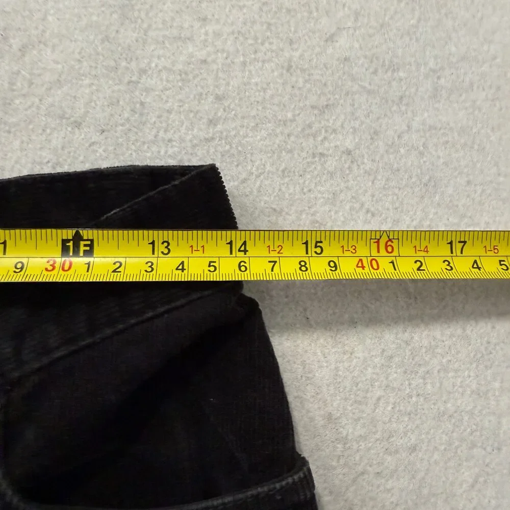 Eddie Bauer Men's Black Corduroy Pants Wide Leg Pockets Zip-Fly Classic Size W28